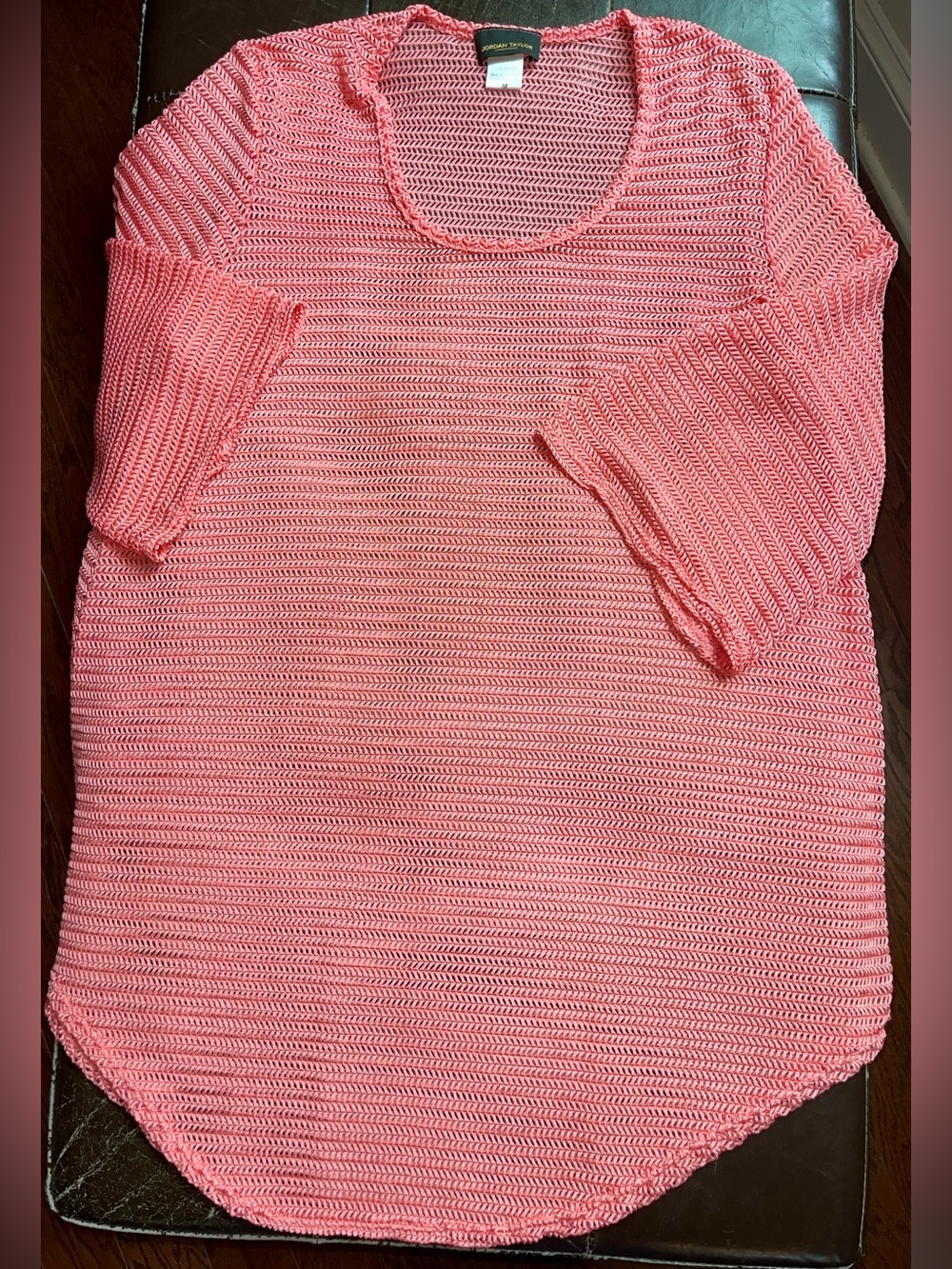 Jordan Taylor Coral Pink Crochet Tunic